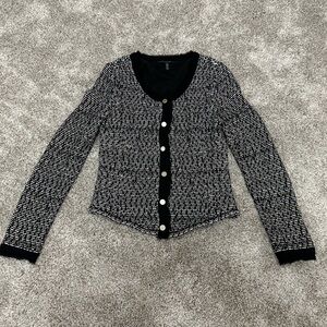 White House Black Market Black and White Cardigan
